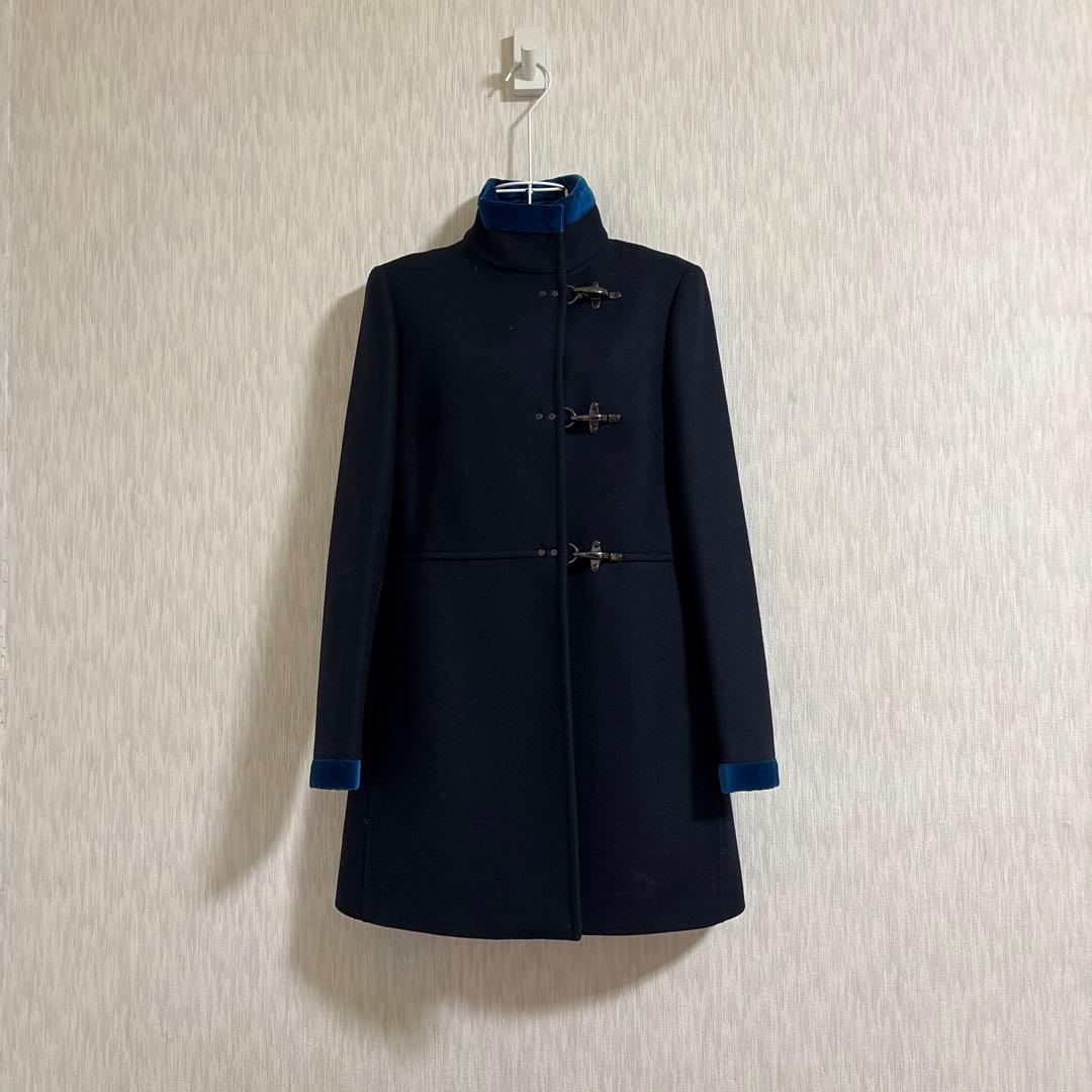 最終値下　Fay ベルベットトリム・ファイヤーマンバックル・スタンドカラーコート