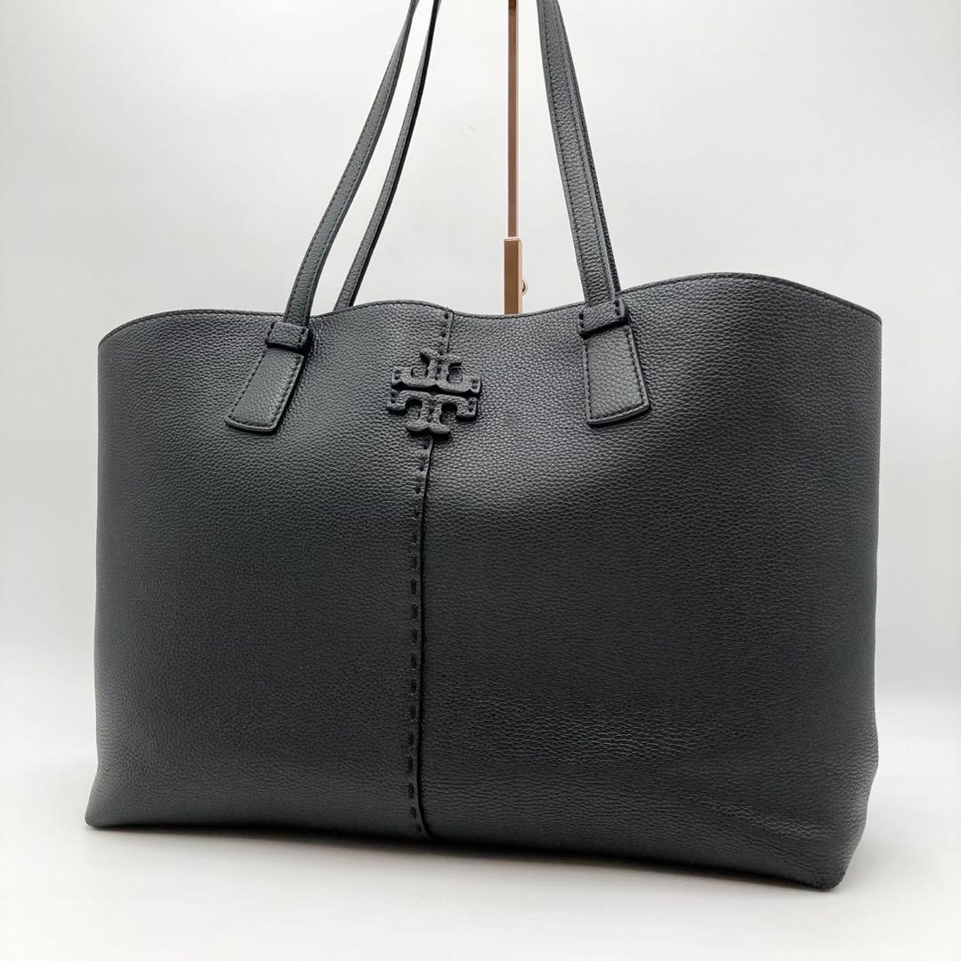 Ken✨ TORY BURCH マックグロー トートバッグ レザー 黒