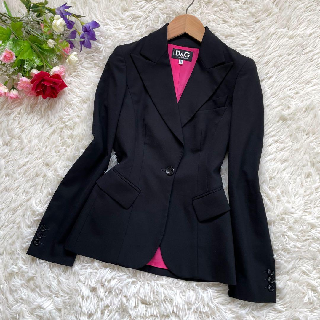 D&G DOLCE & GABBANA ブラックさシングル1Bパンツスーツ