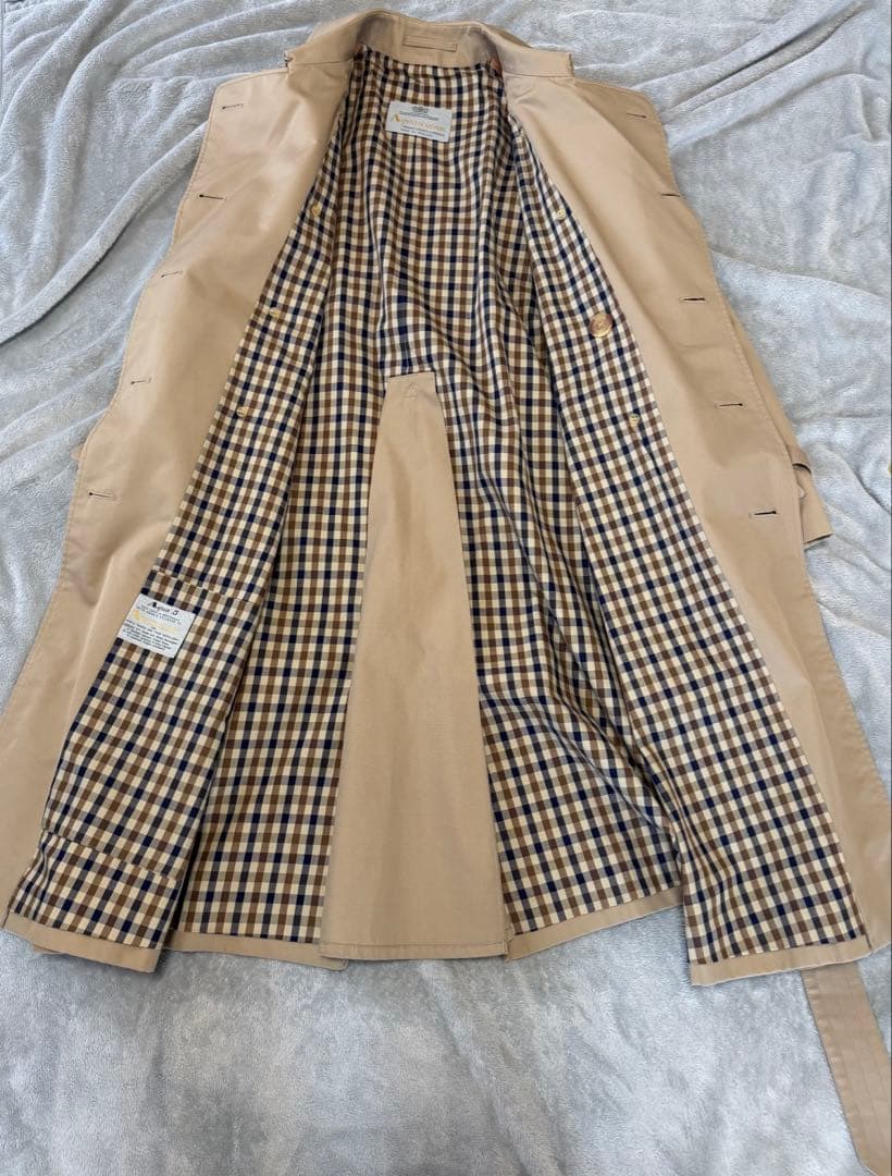 ベージュ トレンチコート ダブルブレスト