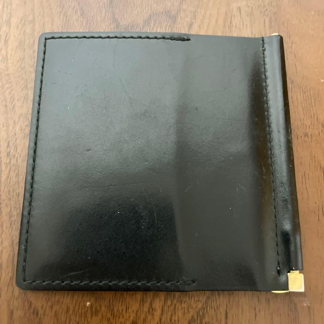 GANZO ブラックレザーマネークリップ