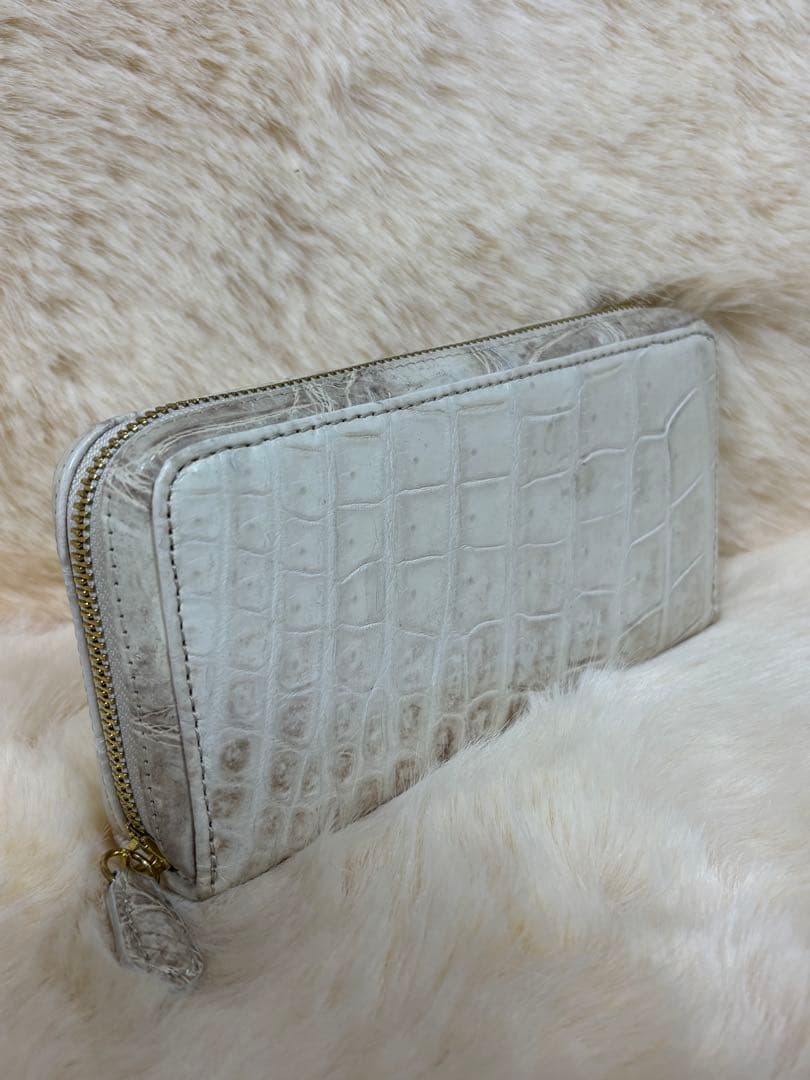 【微使用美品】　ヒマラヤクロコダイル　ラウンドファスナー長財布