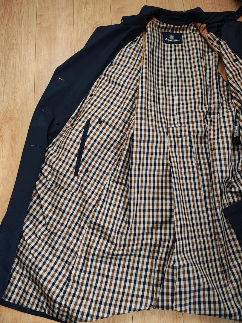 Aquascutum アクアスキュータム ネイビー トレンチコート 超美品