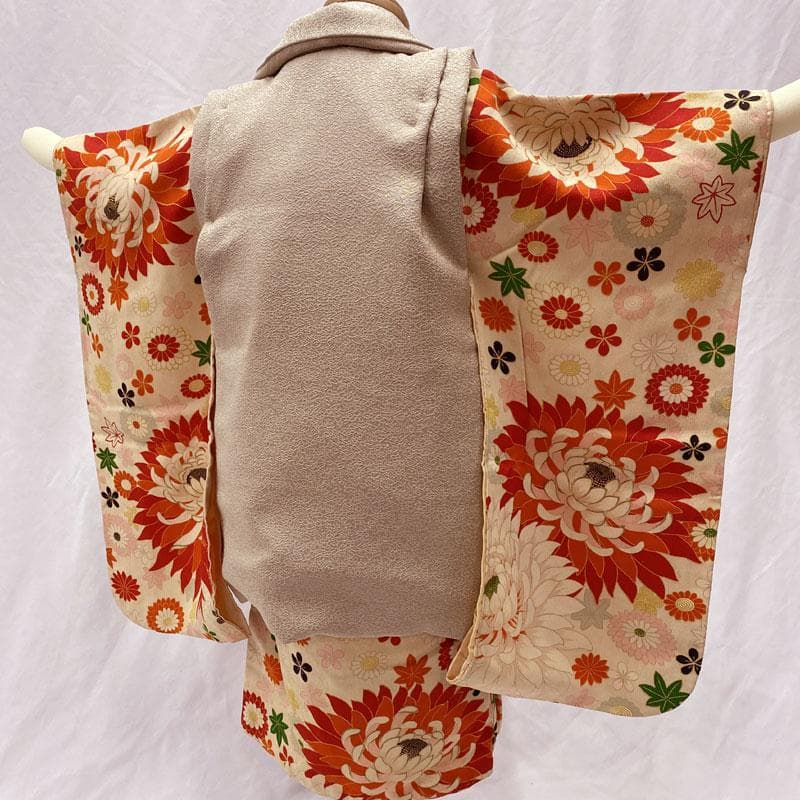 507ag30◎七五三 三歳 女の子 アンティーク着物のみ 丸文◎
