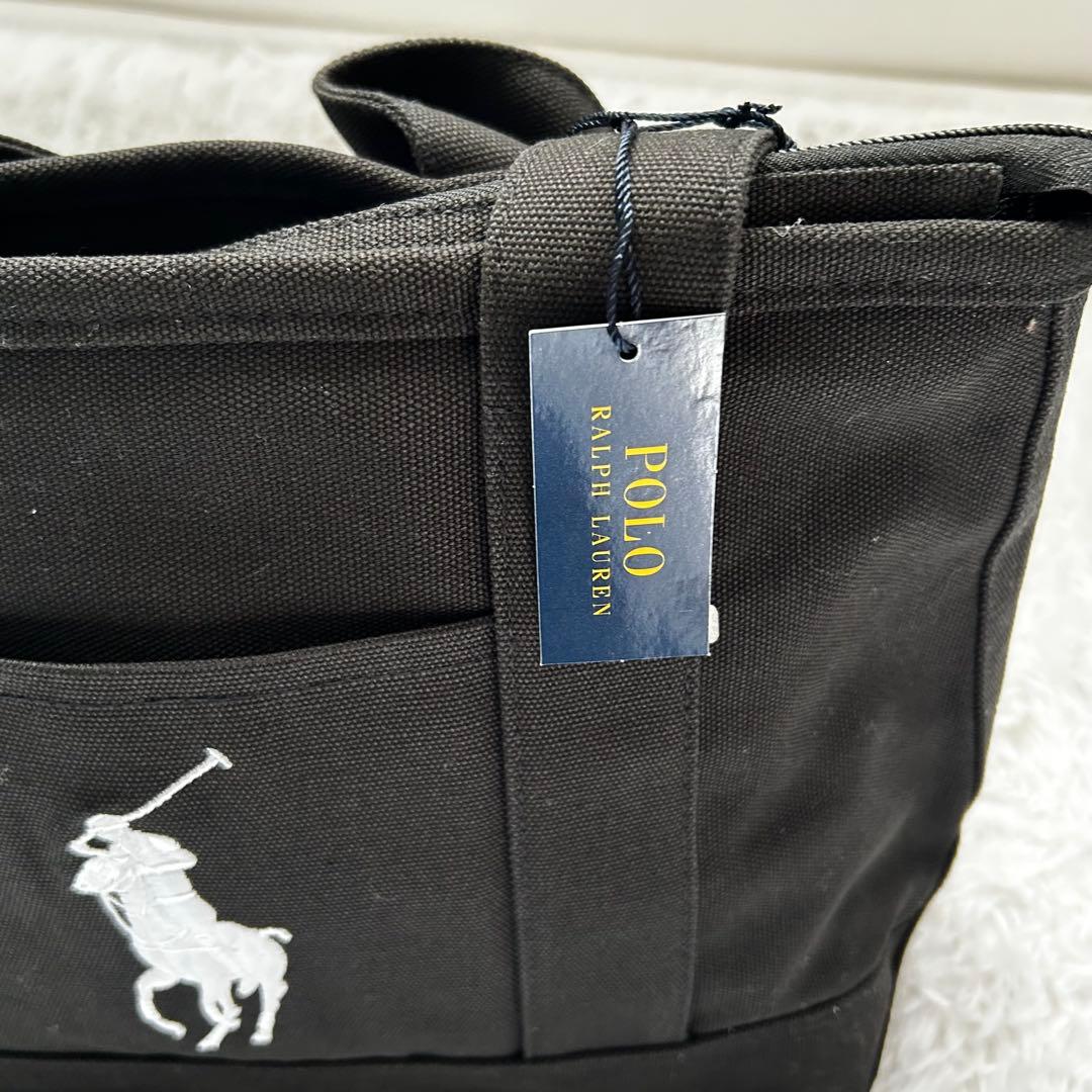 新品polo ralph lauren トートバッグ　ラルフMEDIUM 黒