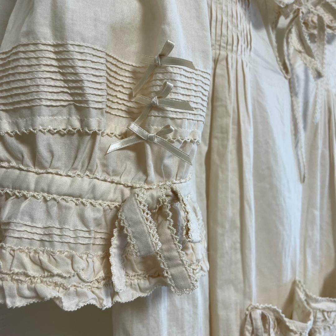 PINK HOUSE ピンクハウス　フリル 半袖ブラウス 綿100%