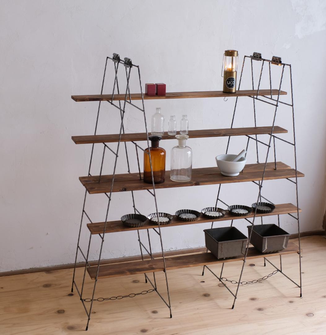 無骨なアイアン脚2点1セット Ｍ　飾り棚　イベント什器 シェルフ