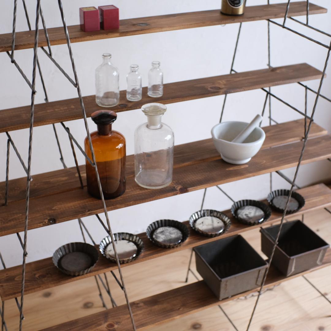 無骨なアイアン脚2点1セット Ｍ　飾り棚　イベント什器 シェルフ