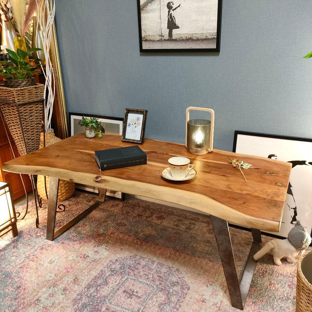 NOCE ノーチェ アカシア天然木無垢材 コーヒーテーブル アイアン脚