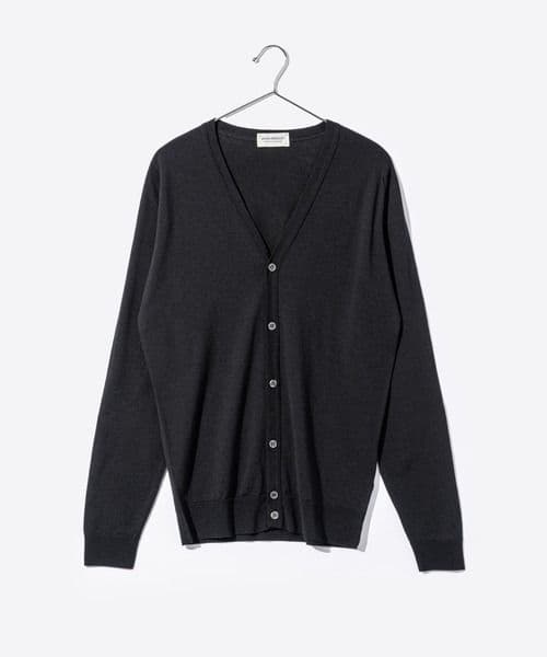 未使用新品 JOHN SMEDLEY V NECK CARDIGAN 黒 M