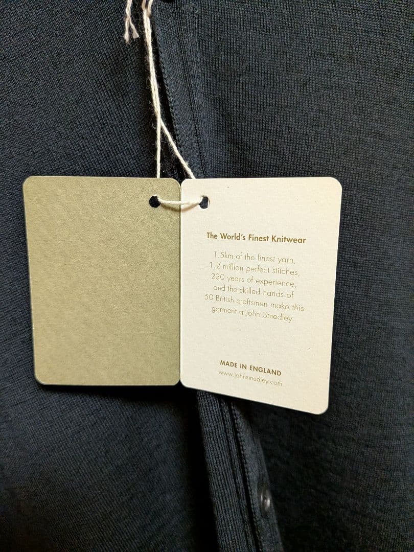 未使用新品 JOHN SMEDLEY V NECK CARDIGAN 黒 M