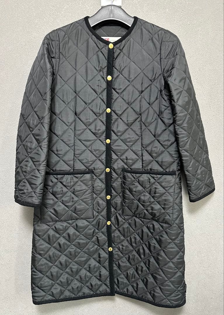 トラディショナルウェザーウェア　アークリー ロング　キルティングコート　ブラック