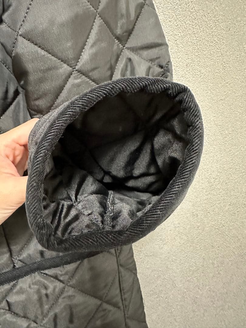 トラディショナルウェザーウェア　アークリー ロング　キルティングコート　ブラック