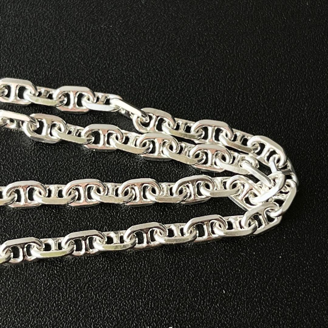 シルバー925 アンカーチェーン マリーナチェーン ネックレス 50cm3mm