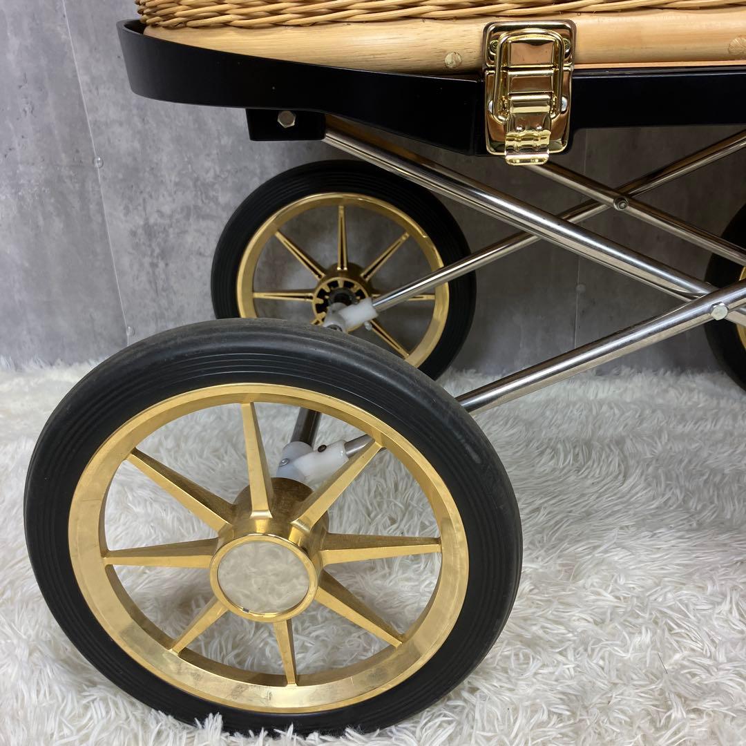 東京乳母車 プスプス ブラック＆ゴールド 幌付き ①