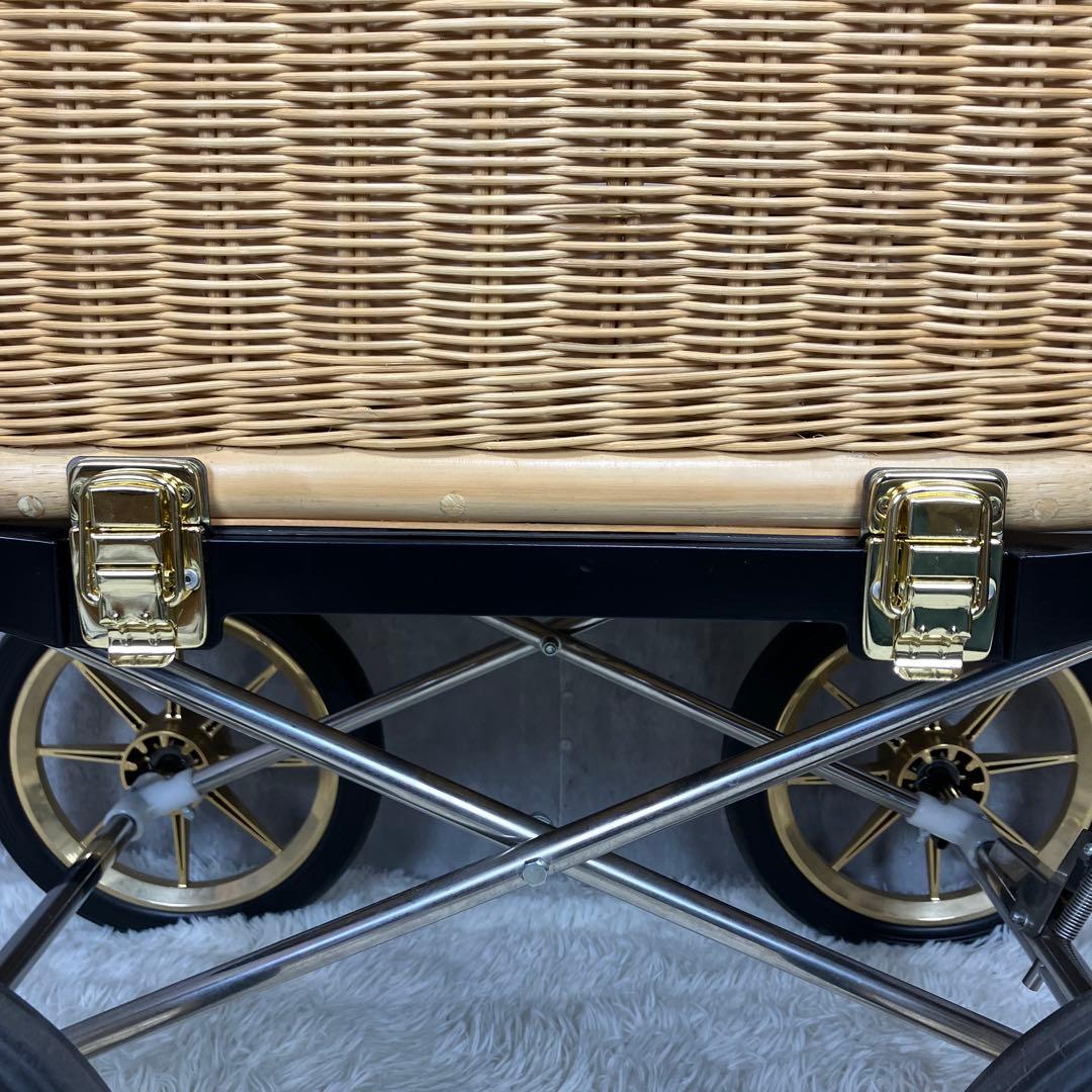 東京乳母車 プスプス ブラック＆ゴールド 幌付き ①