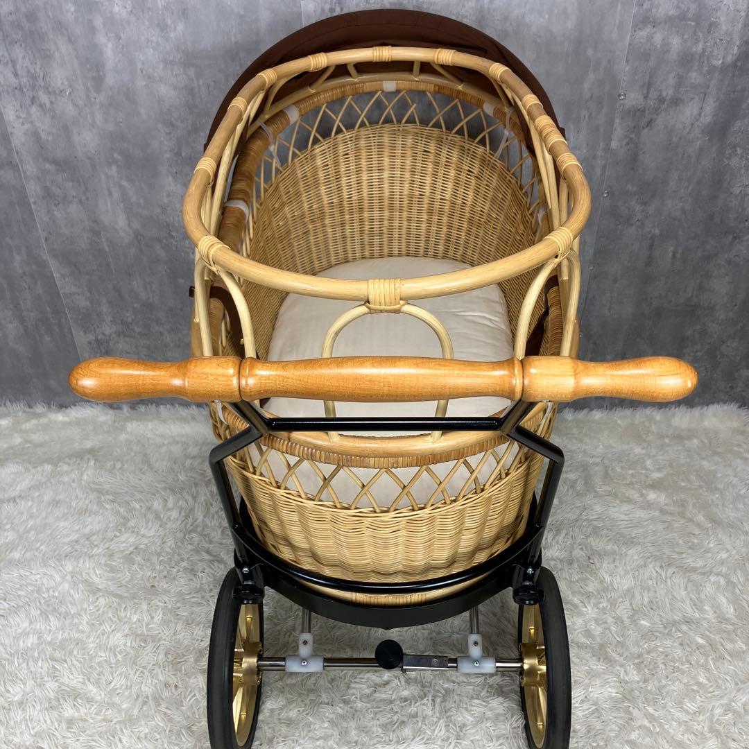 東京乳母車 プスプス ブラック＆ゴールド 幌付き ①