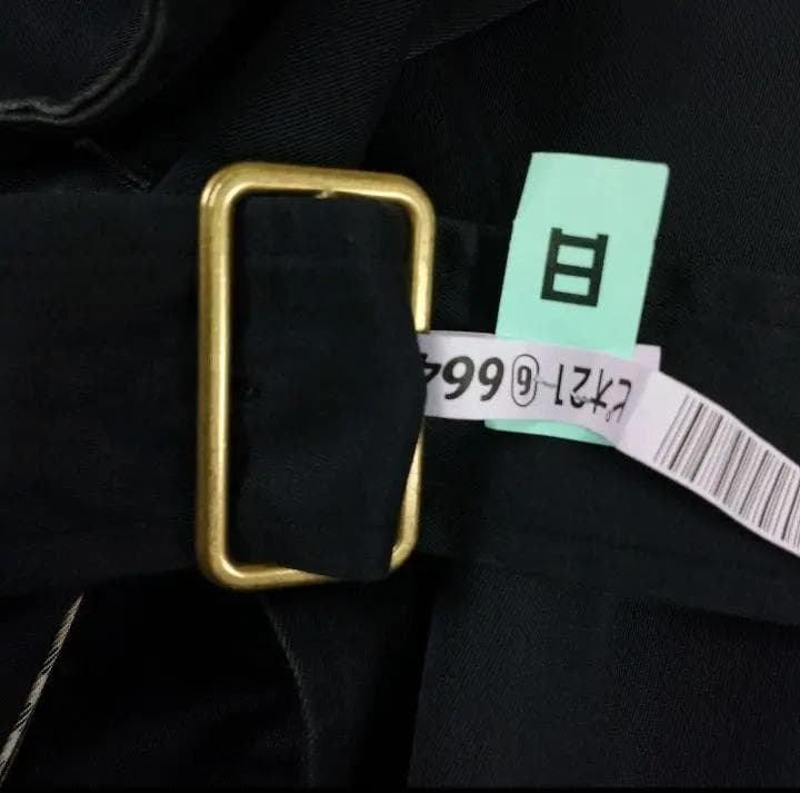 【90's】ノバチェック バーバリーブルーレーベル ベルテットコート L 黒