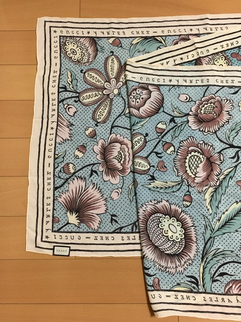 【美品】GUCCI グッチ スカーフ フローラル 花柄 シルク イタリア製