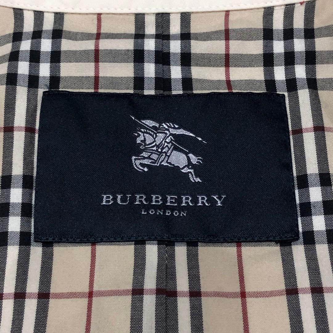 バーバリーロンドン ステンカラーコート オフホワイト系 ノバチェック裏地 11号