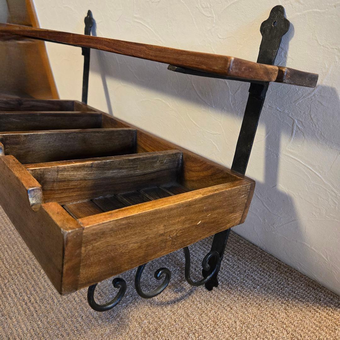 アンティーク家具 壁掛けワインラック グラスハンガー