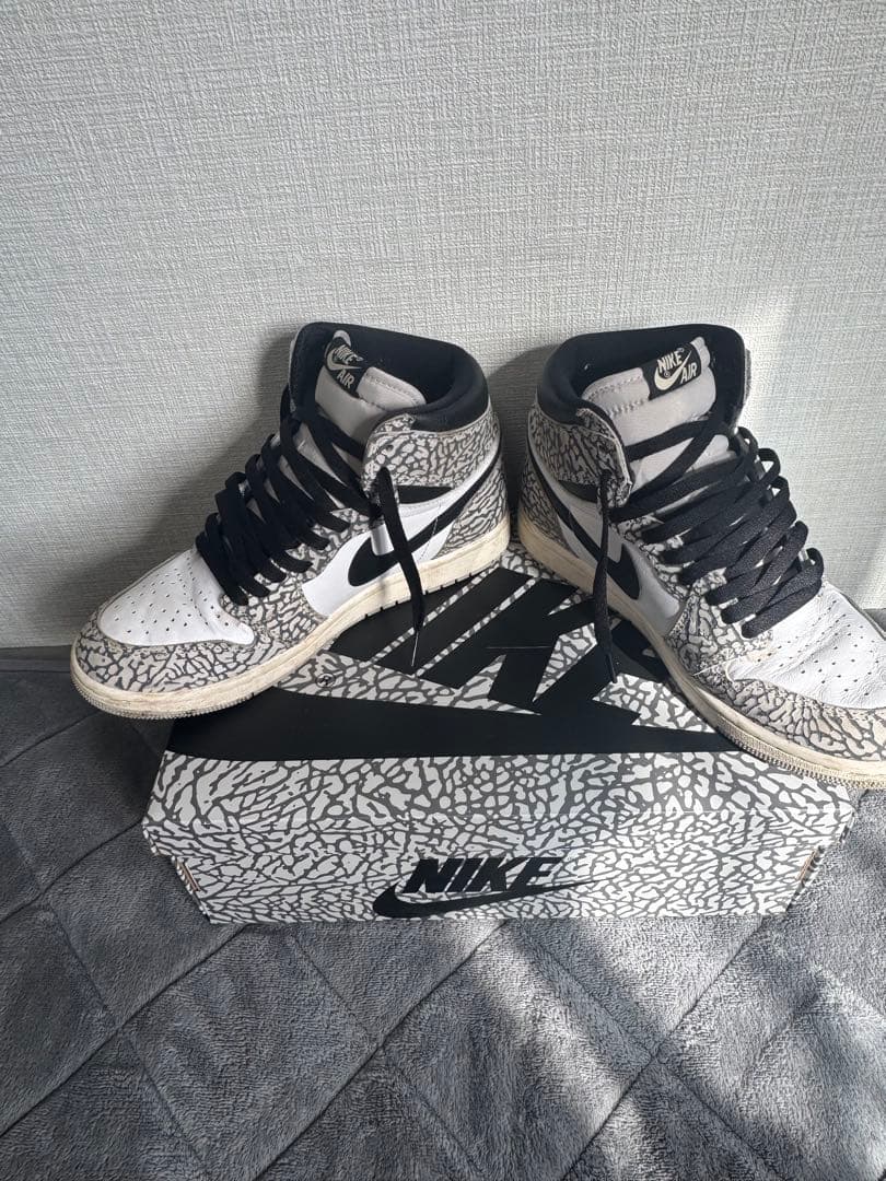 靴 Nike Air Jordan 1 \"White Cement/Safari