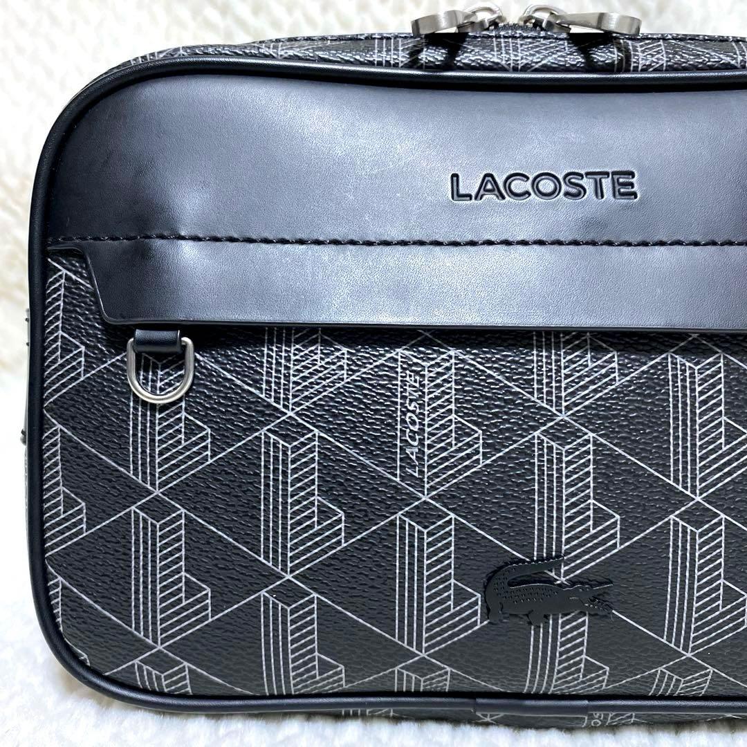 極美品】LACOSTE ラコステ モノグラム総柄 ボディバッグ ショルダーバッグ