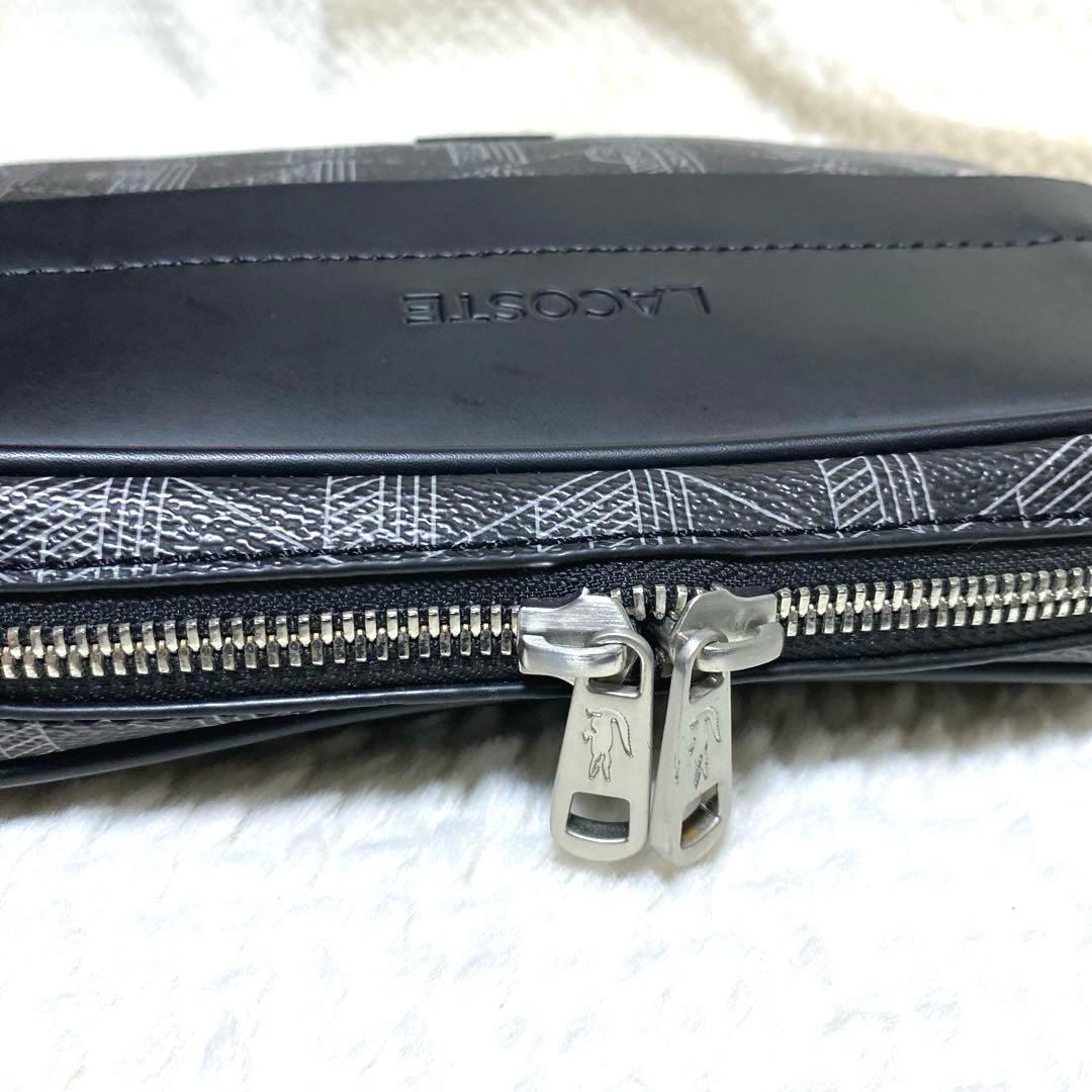 極美品】LACOSTE ラコステ モノグラム総柄 ボディバッグ ショルダーバッグ