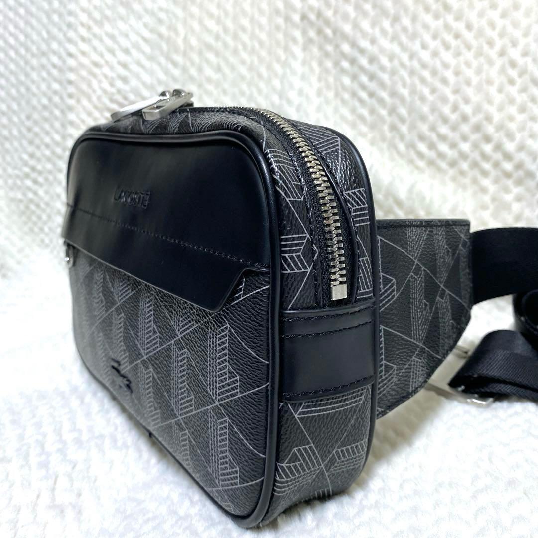 極美品】LACOSTE ラコステ モノグラム総柄 ボディバッグ ショルダーバッグ