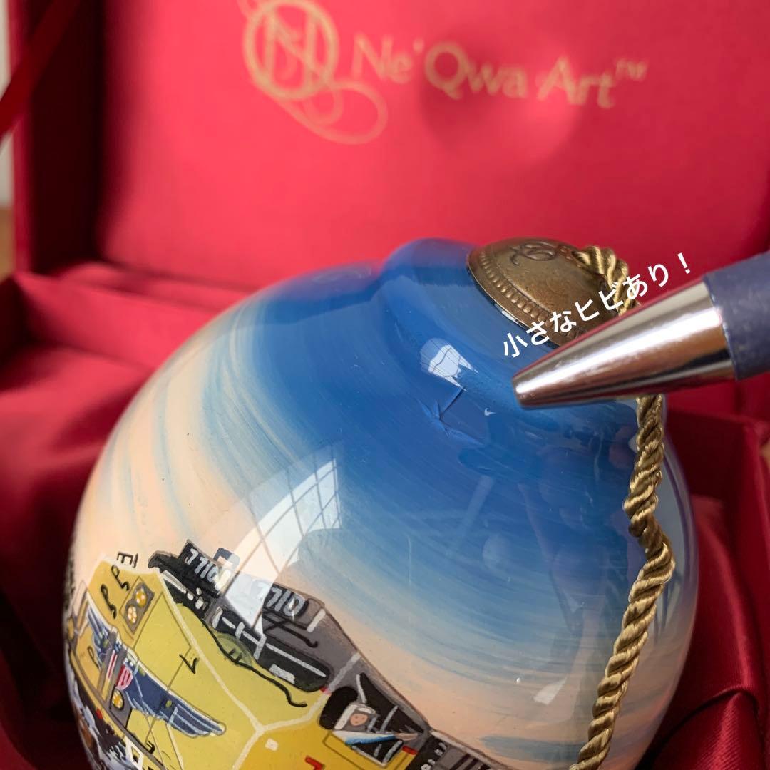 アメリカ　ハンドメイド　手描き　ガラス　オーナメント　箱入り　電車　鉄道