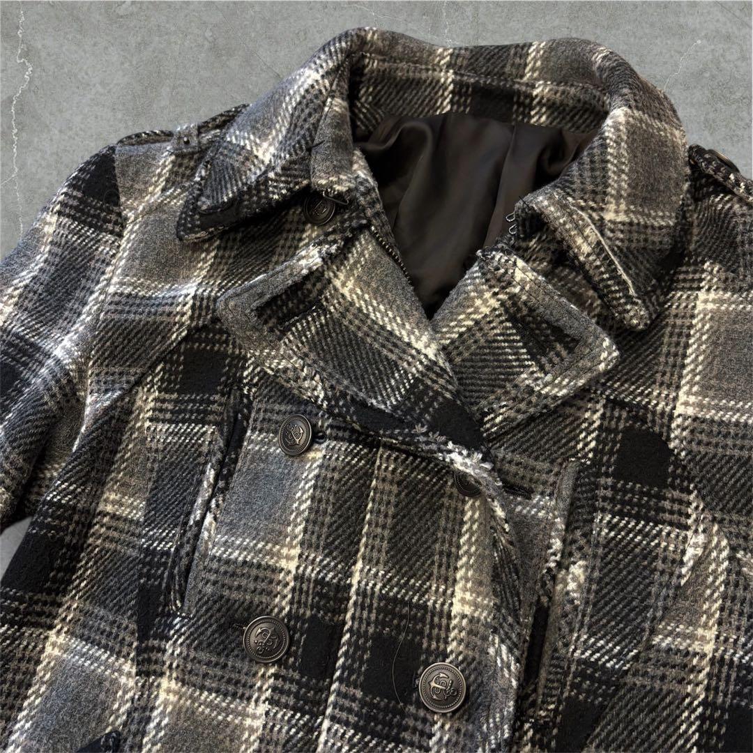 PPFM ジャケット　ダブルブレスジャケット　y2k ナポレオン　チェック柄