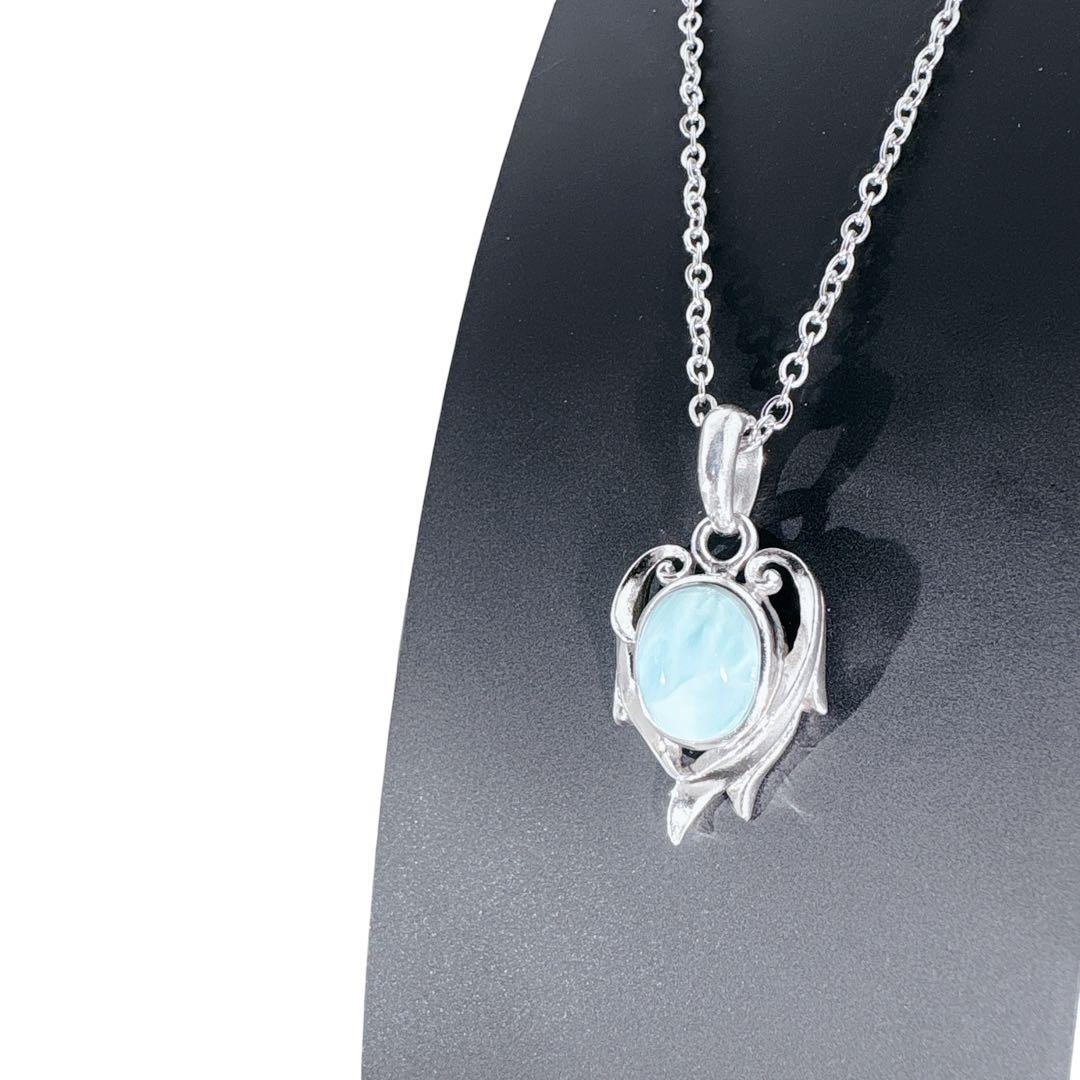 サード 翼 天然石 ラリマー ストーン シルバー925 ネックレス