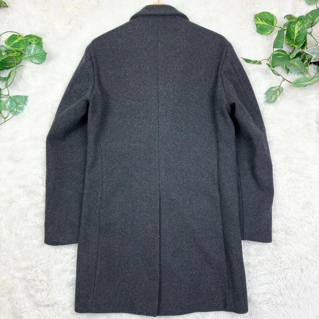 美品　エディフィス　ウールメルトン　チェスターコート　ロング丈　L　グレー