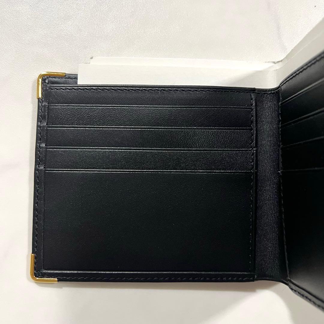 ほぼ未使用 ダンヒル 折り財布 ブラック 黒 レザー 本革 箱 保存袋付