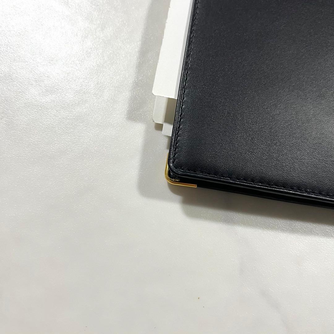 ほぼ未使用 ダンヒル 折り財布 ブラック 黒 レザー 本革 箱 保存袋付