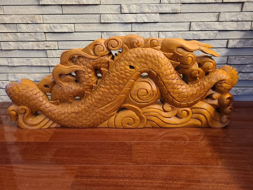 木彫り　龍　置物　アンティーク