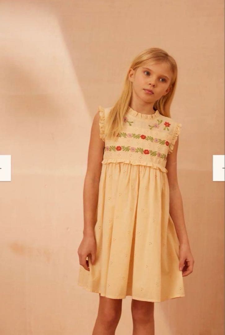 apolina 刺繍入りワンピース 5-7y 25ss