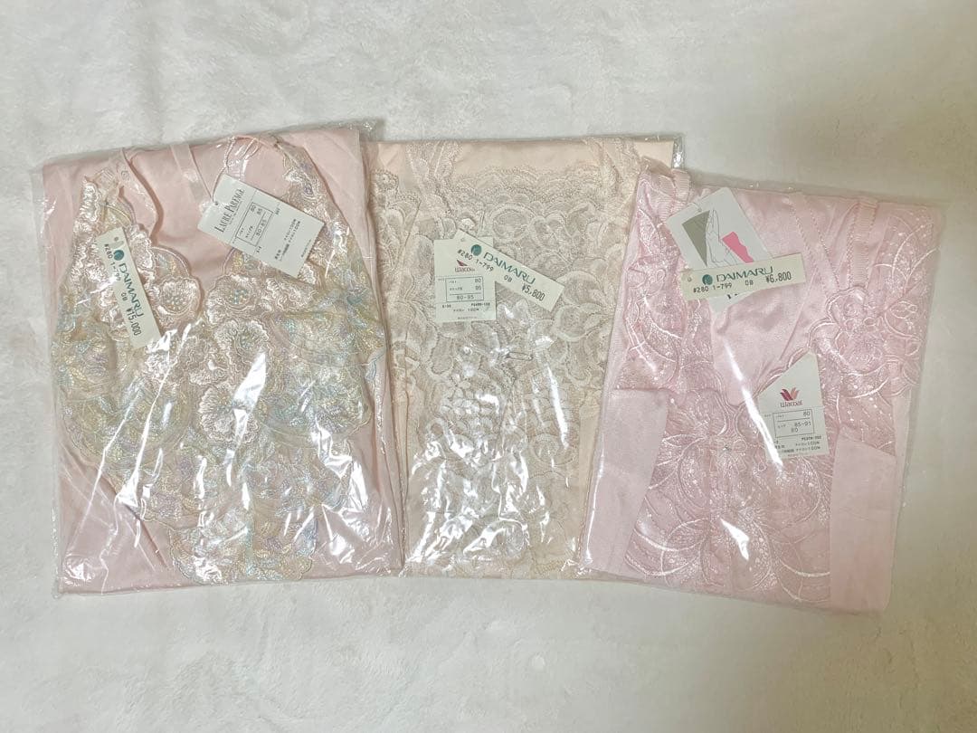 ワコールピンク レースキャミソール 3点セット