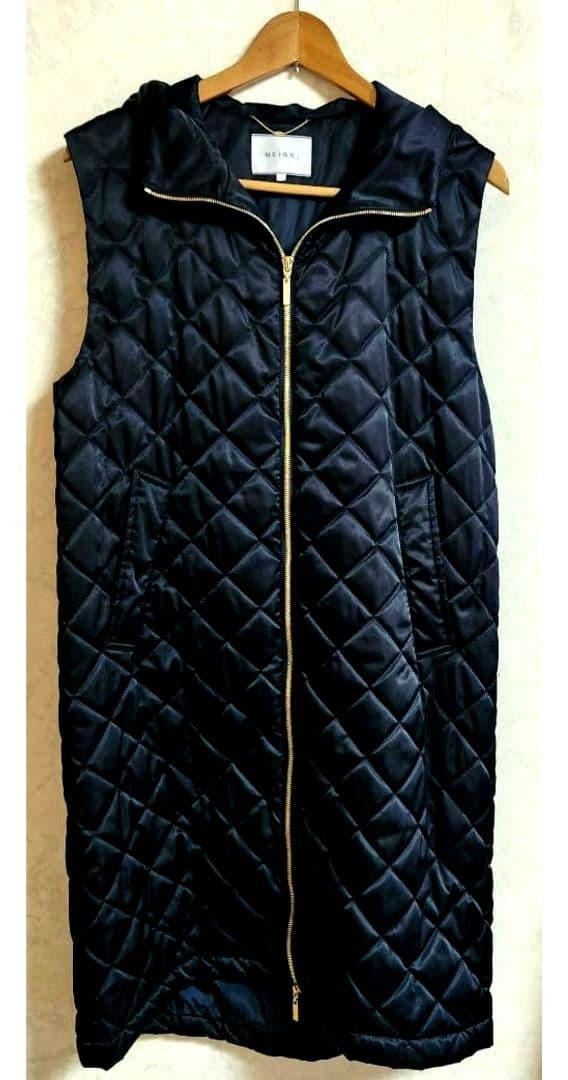 【BEIGE'ベイジ】キルティングジレ/フードつきベスト/オンワード70400円