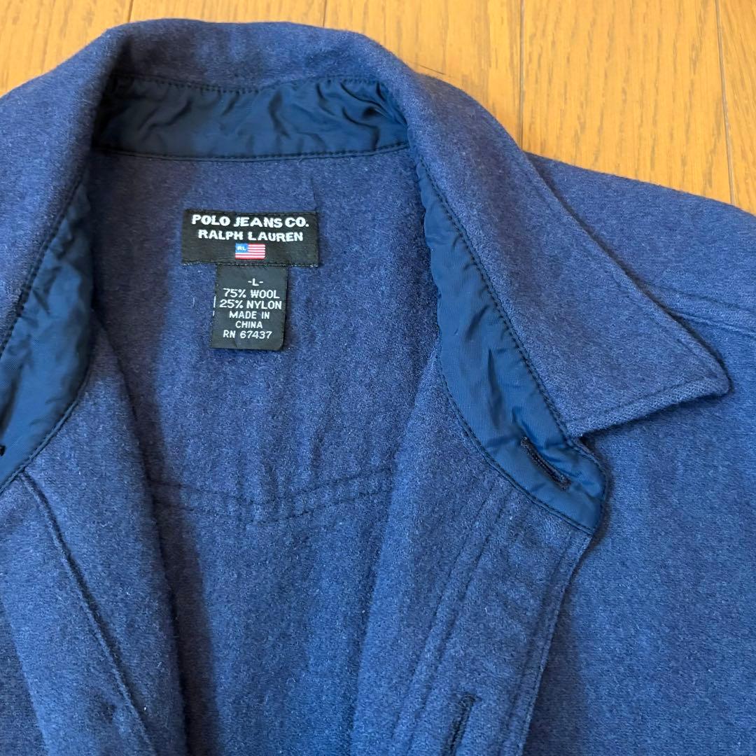 ラルフローレンPOLO JEANS COMPANYウールシャツ Lネイビー