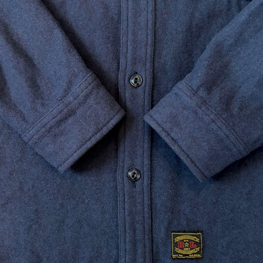 ラルフローレンPOLO JEANS COMPANYウールシャツ Lネイビー