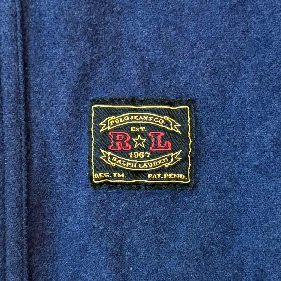 ラルフローレンPOLO JEANS COMPANYウールシャツ Lネイビー