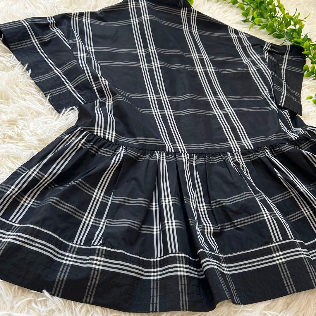 《美品》ユナイテッドアローズ タフタステッチ ペプラム ブラウス チェック