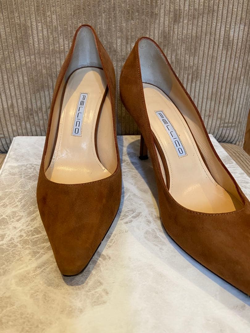 美品★PELLICO ブラウン スエード パンプス 36.5