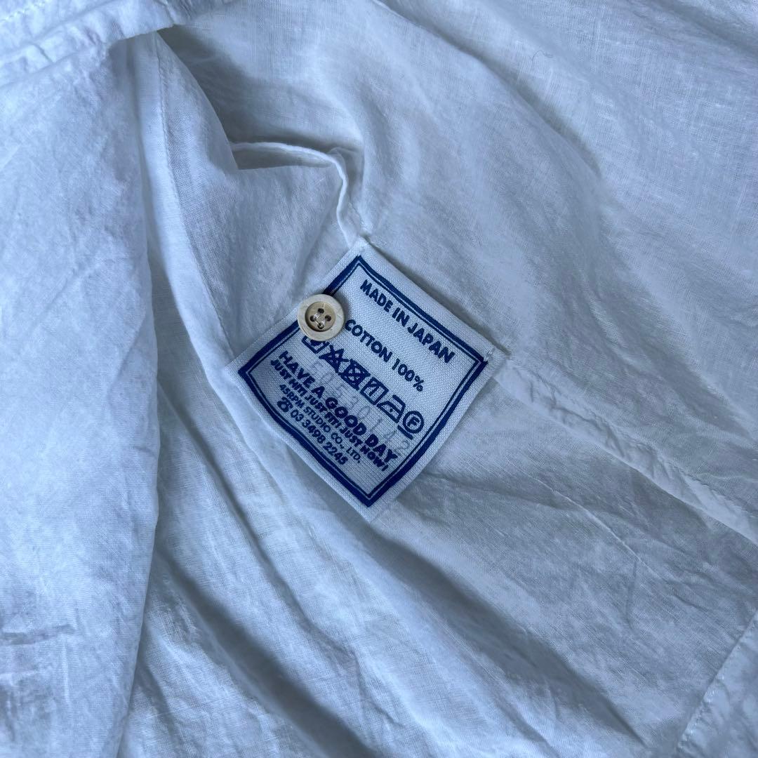 45R フェザー カディ タックのMシャツ ピンタック ブラウス