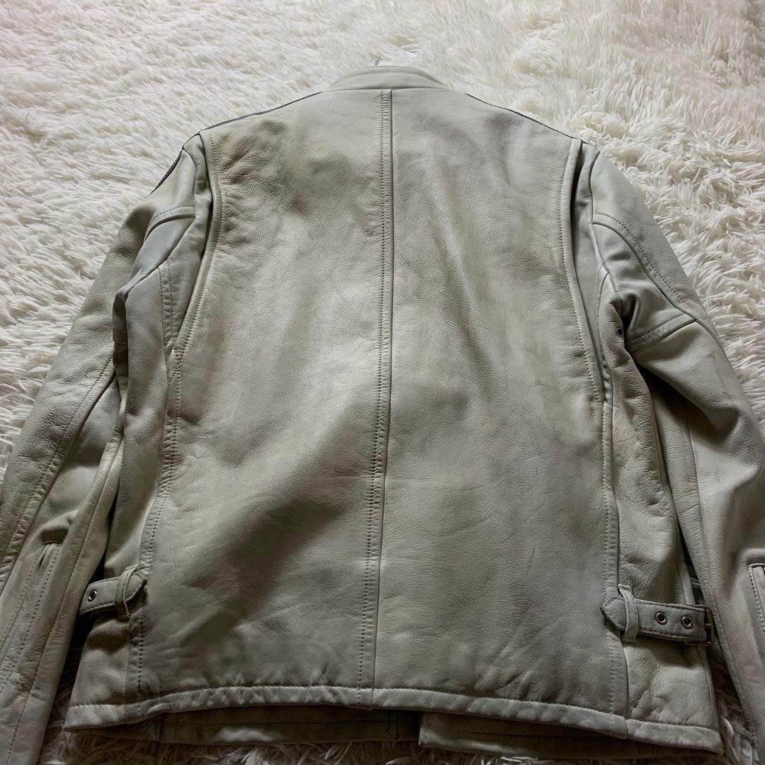 【米国製】schott クラシックレザー ホワイト L ライダースジャケット