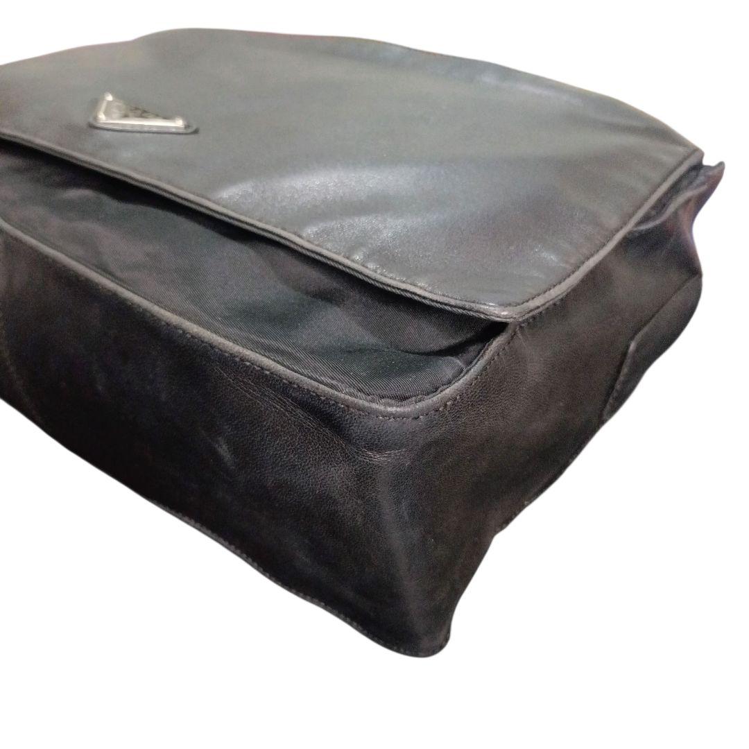 ✨PRADA 三角ロゴ テスートナイロン レザー切替 フラップ ショルダーバッグ