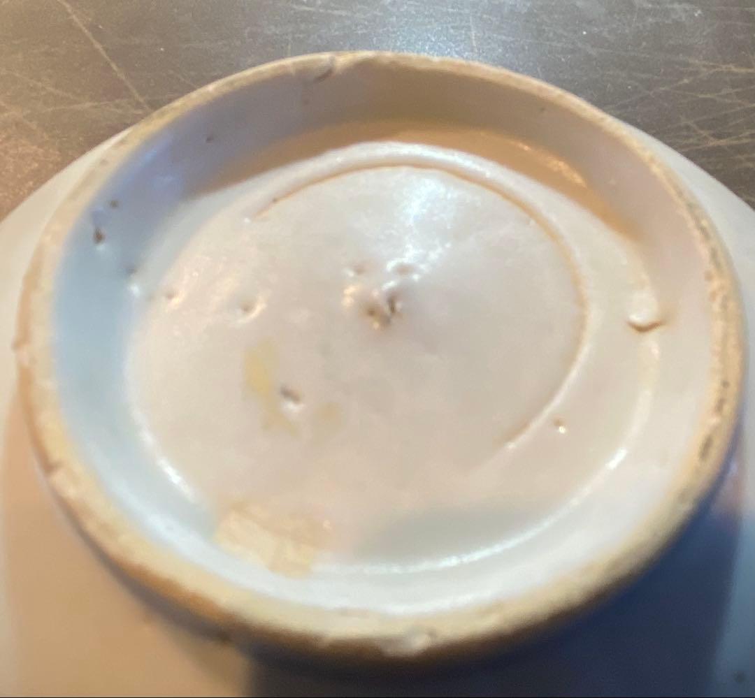 福建省徳化窯　染付絵皿　鑑賞台付 　 　　沈船品　ヴィンテージ　レア ・台湾茶器