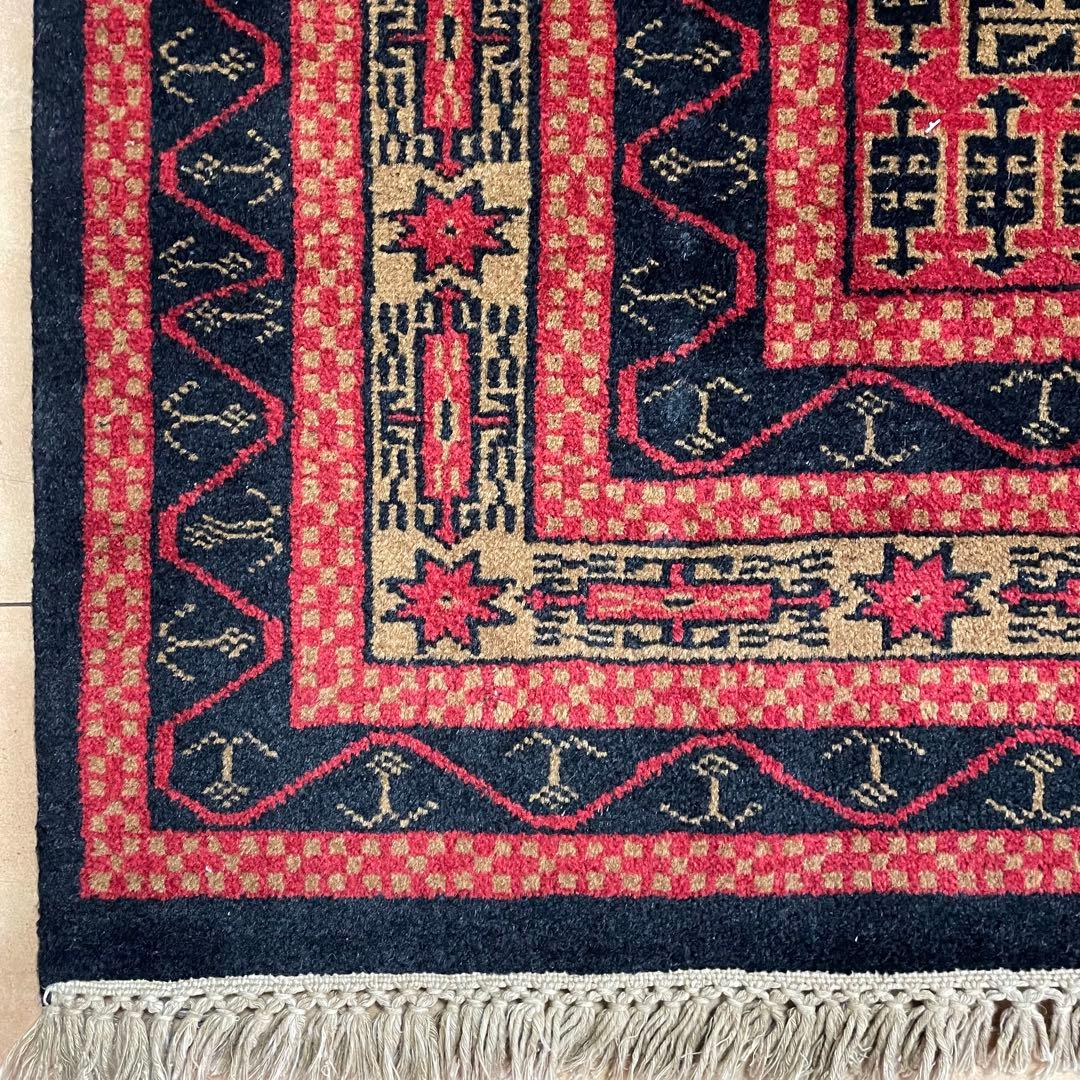 トライバルラグ トルキャマン産 本物 手織り絨毯 ペルシャ絨毯 リビングラグ