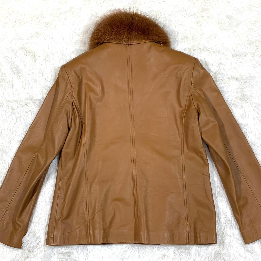 高級✨未使用✨取外可能 SAGA FOX ファー襟 ラムレザージャケット　11
